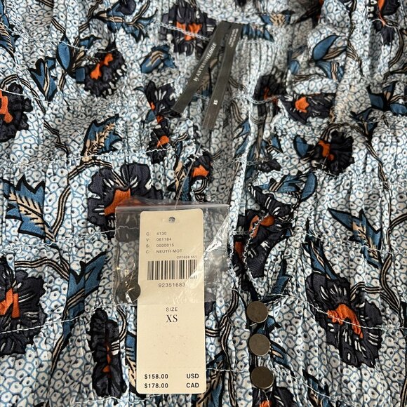 NWT Anthropologie Long-Sleeve V-Neck Ruffle Mini Dress - Picture 4 of 4